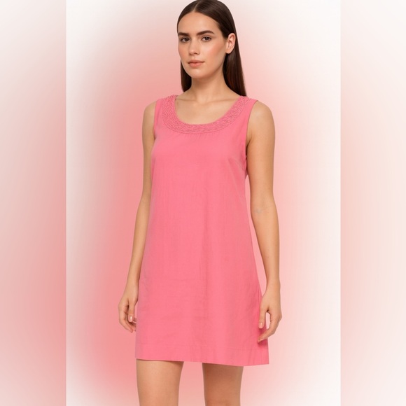 J.Crew Dress 4 Cotton  Silk Sheath Sleveless lined Coral  Pockets Zipped Summer - Picture 1 of 7